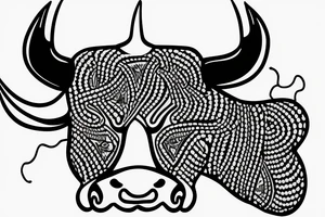 A bull walking outline tattoo idea