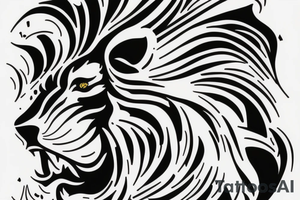 A lion and a bull walking tattoo idea