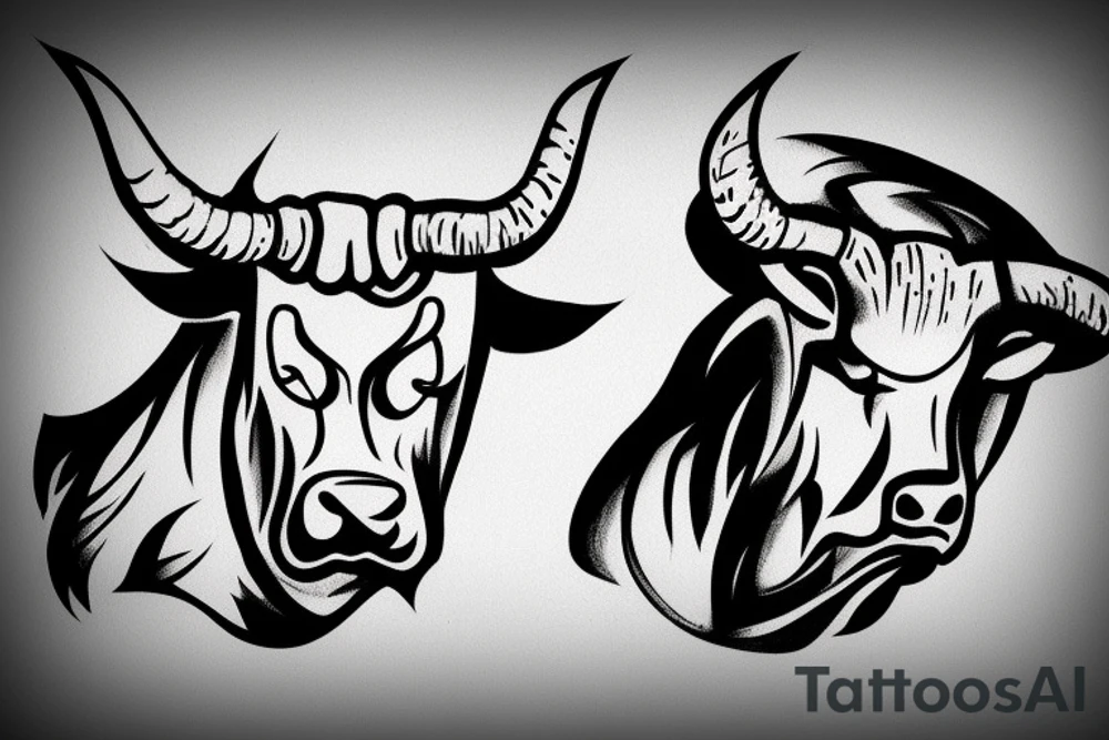 A Bull Taurus walking tattoo idea