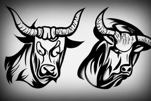 A Bull Taurus walking tattoo idea