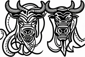 A Bull Taurus walking tattoo idea