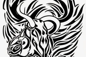 A Bull Taurus walking tattoo idea
