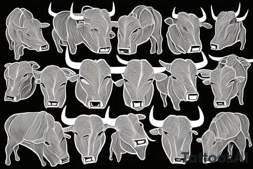 A Bull Taurus walking tattoo idea