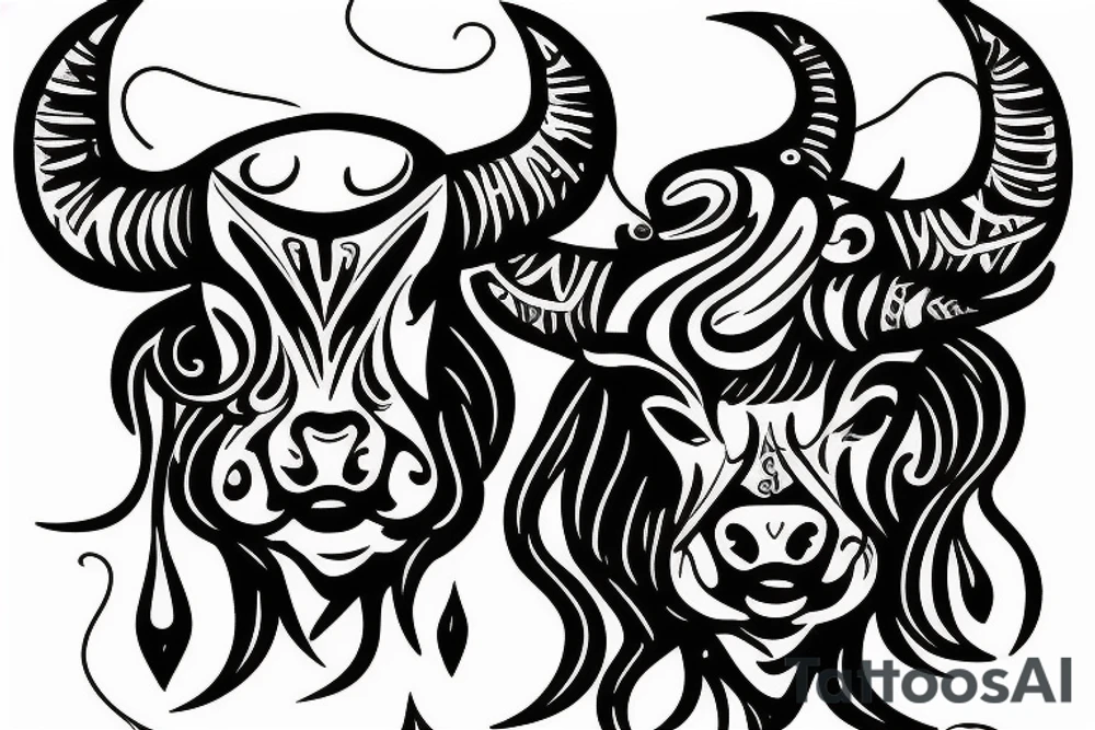 A Bull Taurus walking tattoo idea