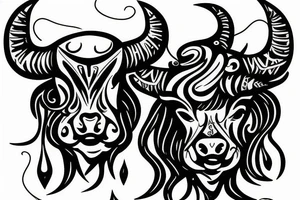 A Bull Taurus walking tattoo idea