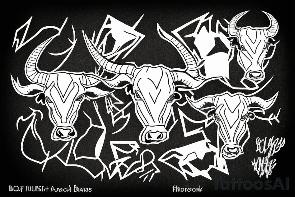 A Bull Taurus walking tattoo idea