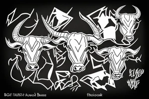 A Bull Taurus walking tattoo idea