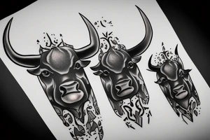 A Bull Taurus walking tattoo idea