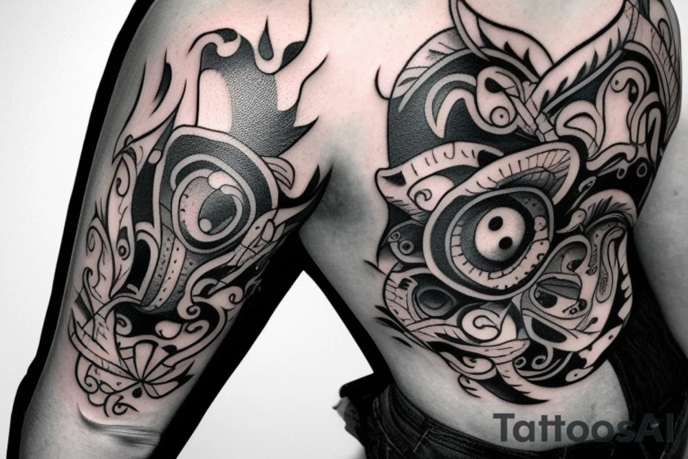 A Bull Taurus walking tattoo idea