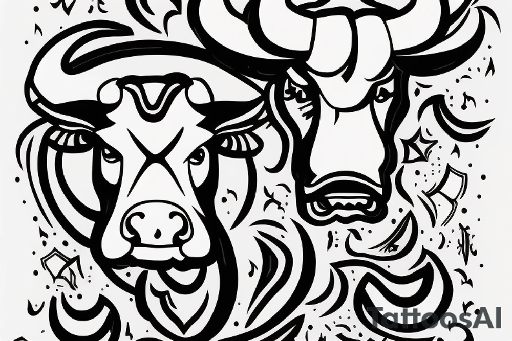 A Bull Taurus walking tattoo idea