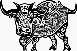 A Bull Taurus walking tattoo idea