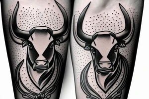 A Bull Taurus walking tattoo idea