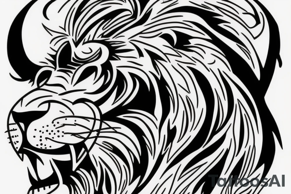 Lion roaring tattoo idea