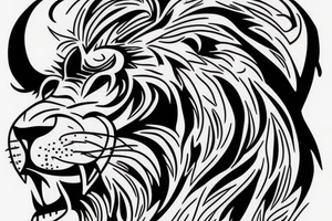 Lion roaring tattoo idea