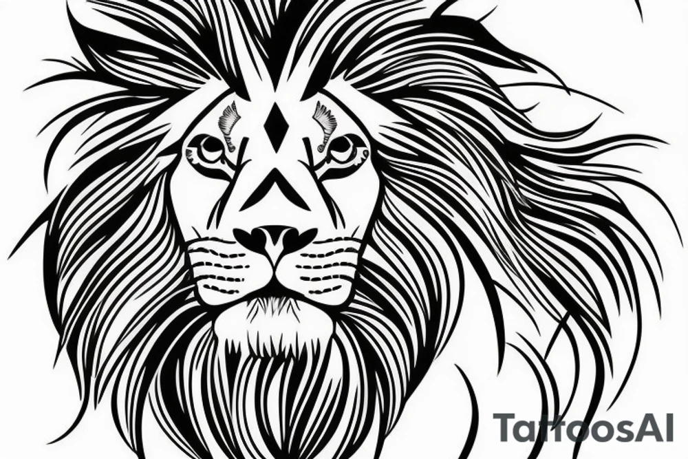 A lion Leo outline tattoo idea