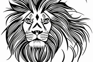 A lion Leo outline tattoo idea