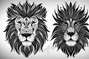 A lion Leo outline tattoo idea