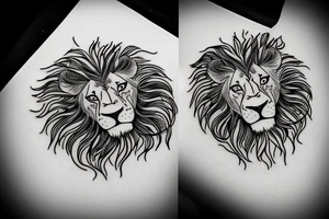 A lion Leo outline tattoo idea