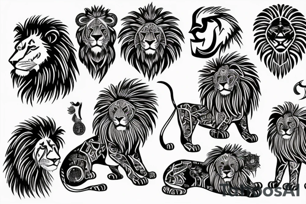 Lion roaring tattoo idea
