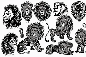 Lion roaring tattoo idea