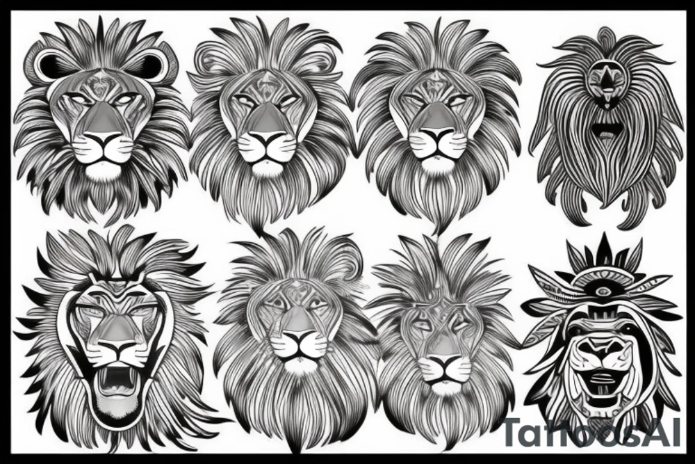 Lion roaring tattoo idea