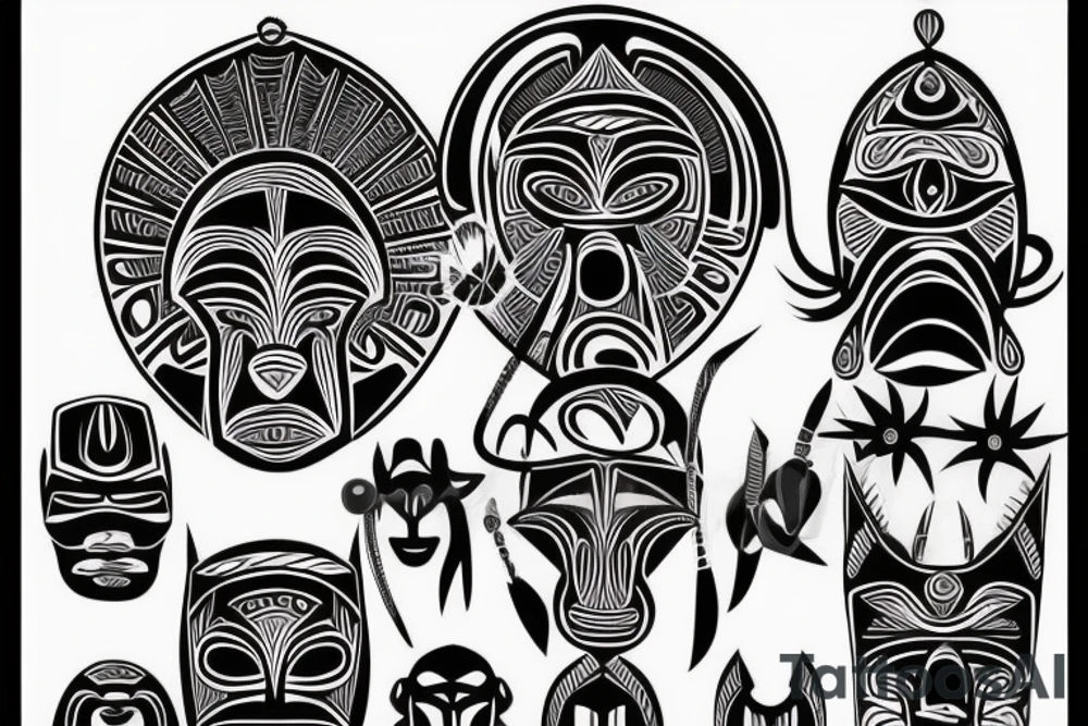 African mask tattoo idea