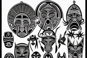 African mask tattoo idea