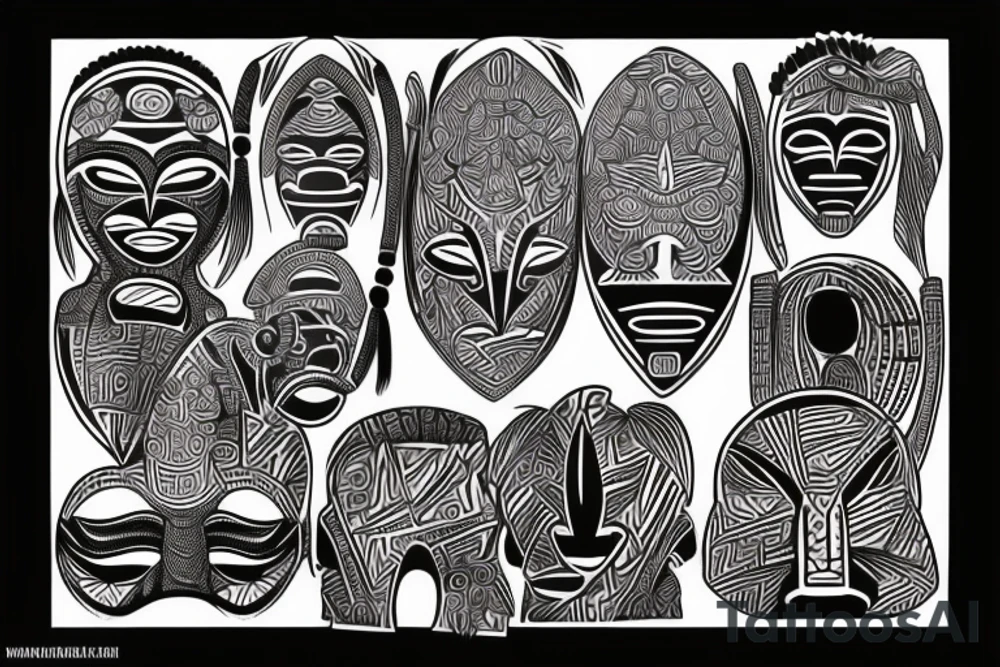 African mask tattoo idea