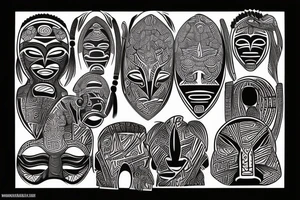 African mask tattoo idea