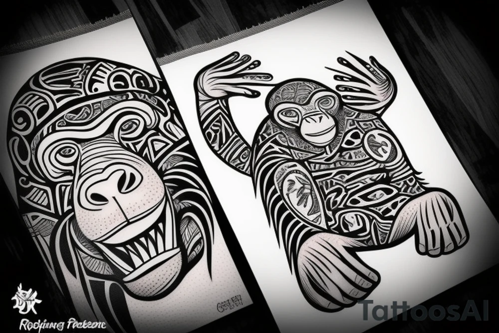 Roaring chimp tattoo idea