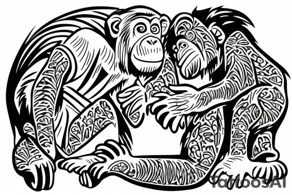 Roaring chimp tattoo idea