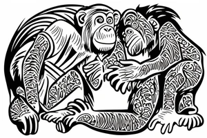 Roaring chimp tattoo idea