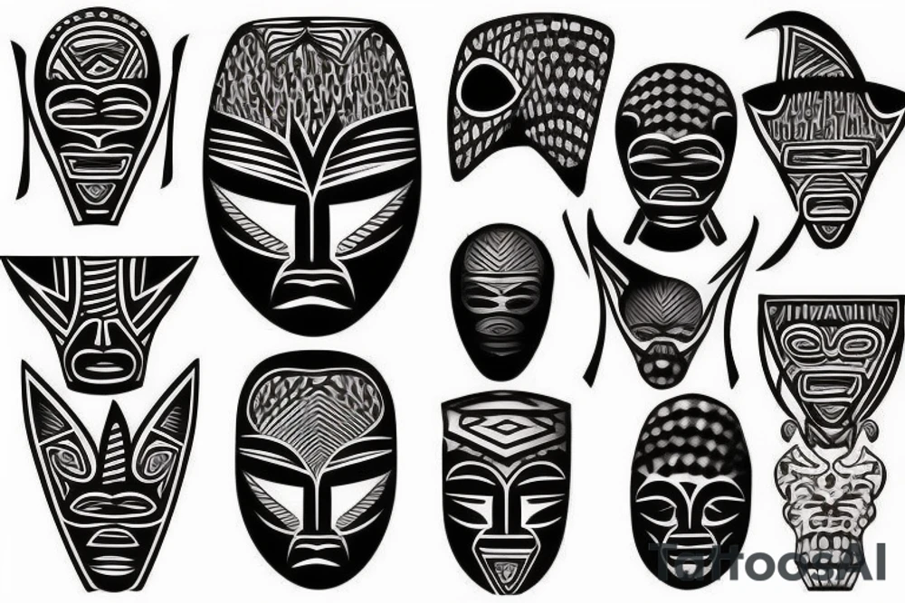 African mask tattoo idea