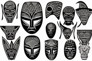 African mask tattoo idea