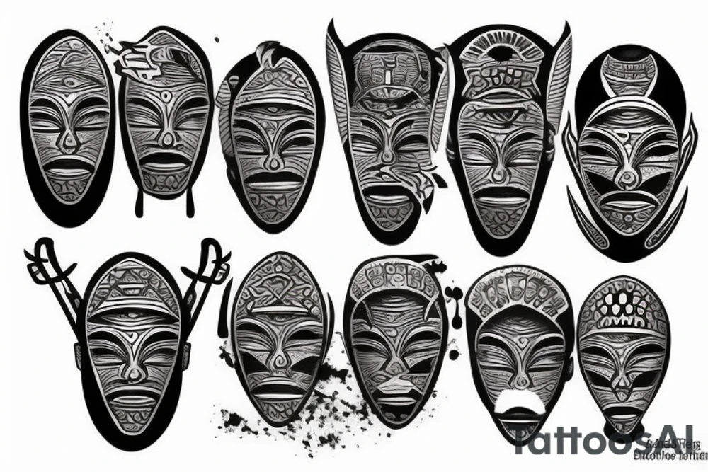 African mask tattoo idea