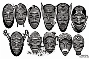 African mask tattoo idea
