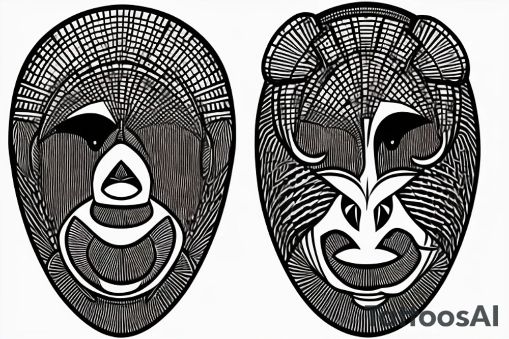 African mask tattoo idea