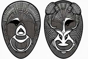 African mask tattoo idea