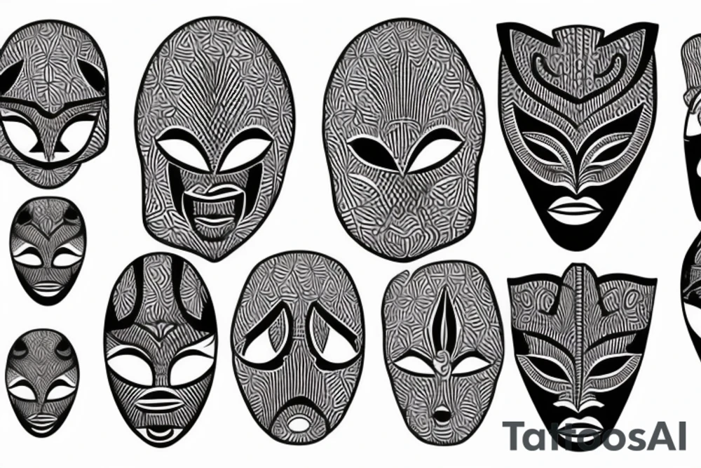 African mask tattoo idea
