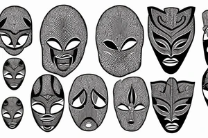 African mask tattoo idea