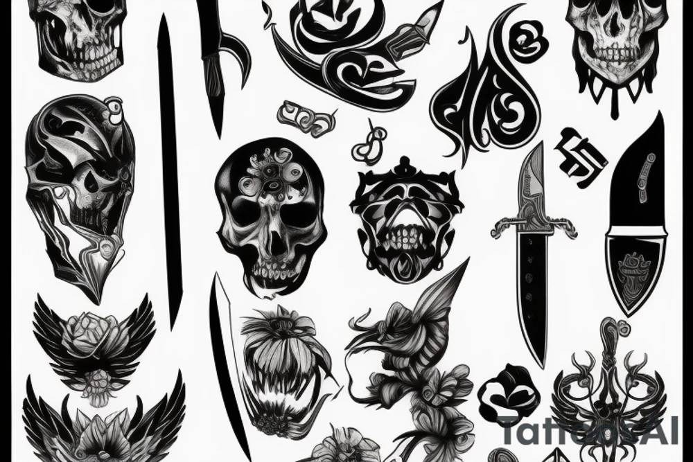 Knife tattoo idea