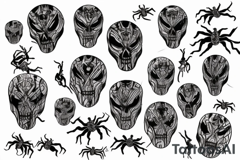 phantom gang spider tattoo Filled with the melody notes of the melody from the kingdom of the predators tattoo idea