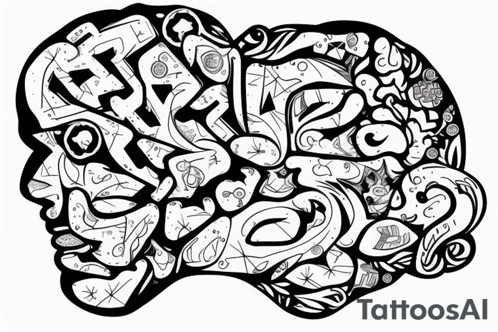 computer with brain tattoo idea