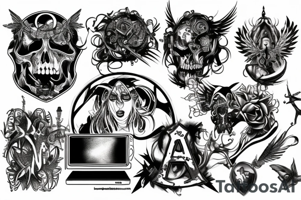heavy metal computer tattoo idea