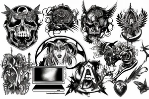 heavy metal computer tattoo idea