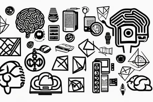 computer with brain tattoo idea