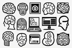 computer with brain tattoo idea