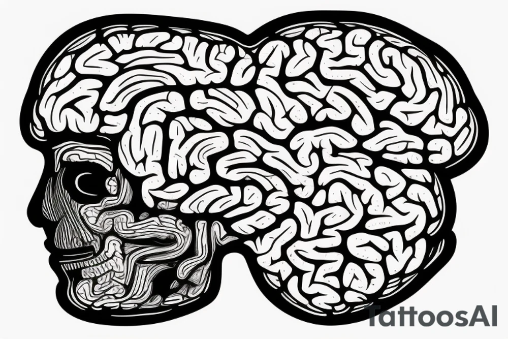 computer with brain tattoo idea