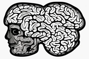 computer with brain tattoo idea