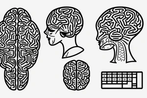computer with brain tattoo idea